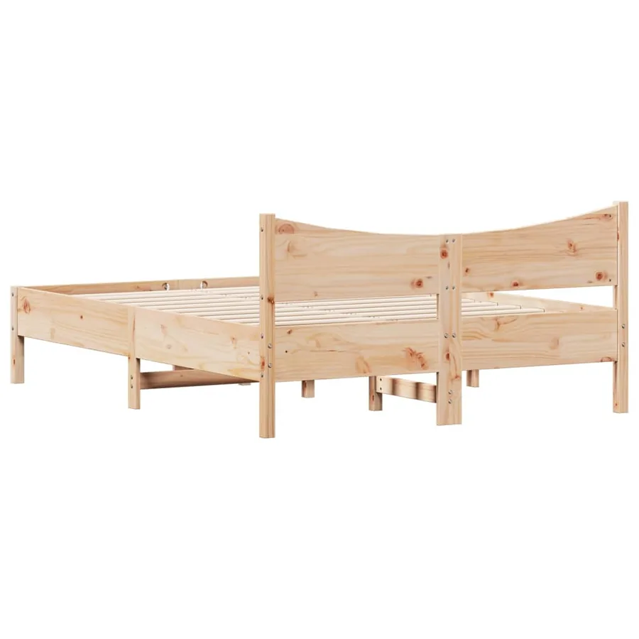 Cadre de lit sans matelas 120x190 cm bois de pin massif - 6