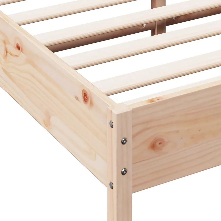 Cadre de lit sans matelas 120x190 cm bois de pin massif - 7