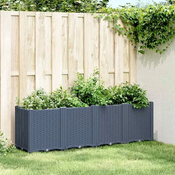 Jardinière bleu gris 160x40x53 cm PP