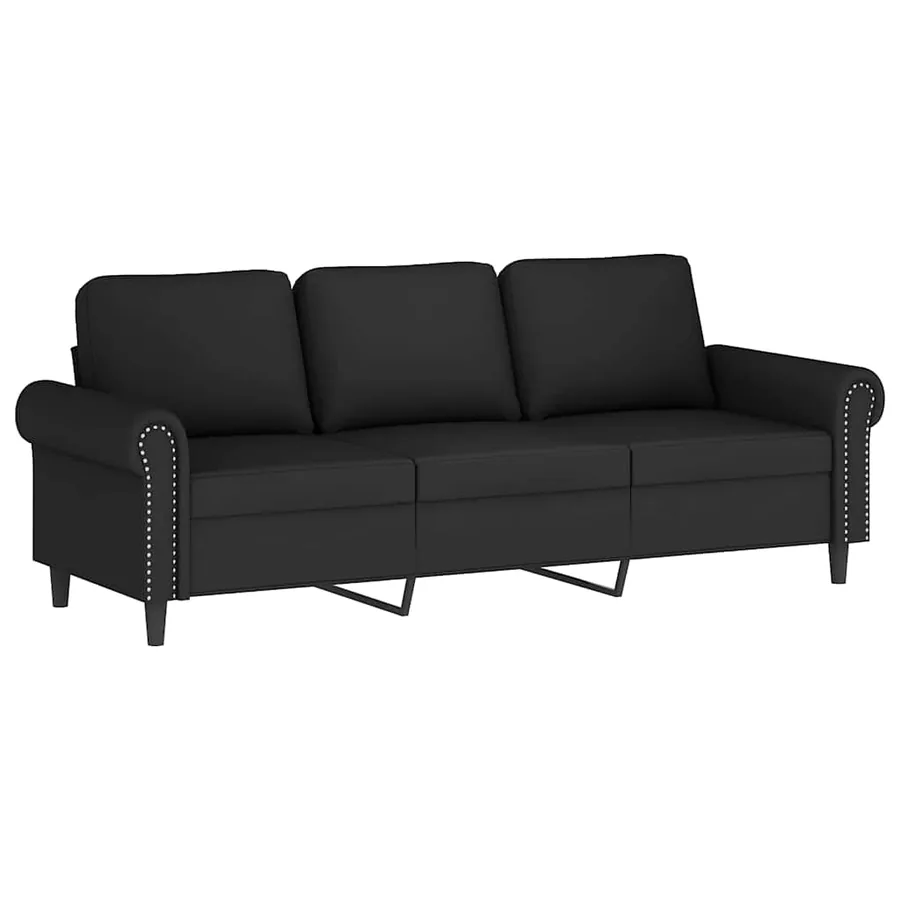 Ensemble de canapés 3 pcs avec coussins noir velours - 5