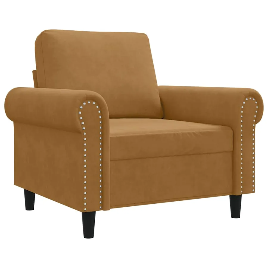 Fauteuil Marron 60 cm Velours - 2