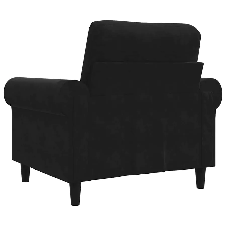 Fauteuil Noir 60 cm Velours - 6