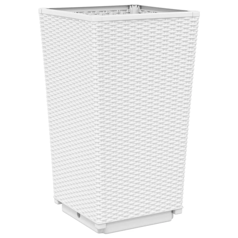 Jardinières 2 pcs blanc 32,5x32,5x57 cm polypropylène - 4