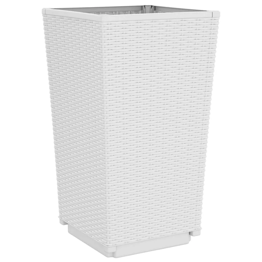 Jardinières 2 pcs blanc 32,5x32,5x57 cm polypropylène - 7