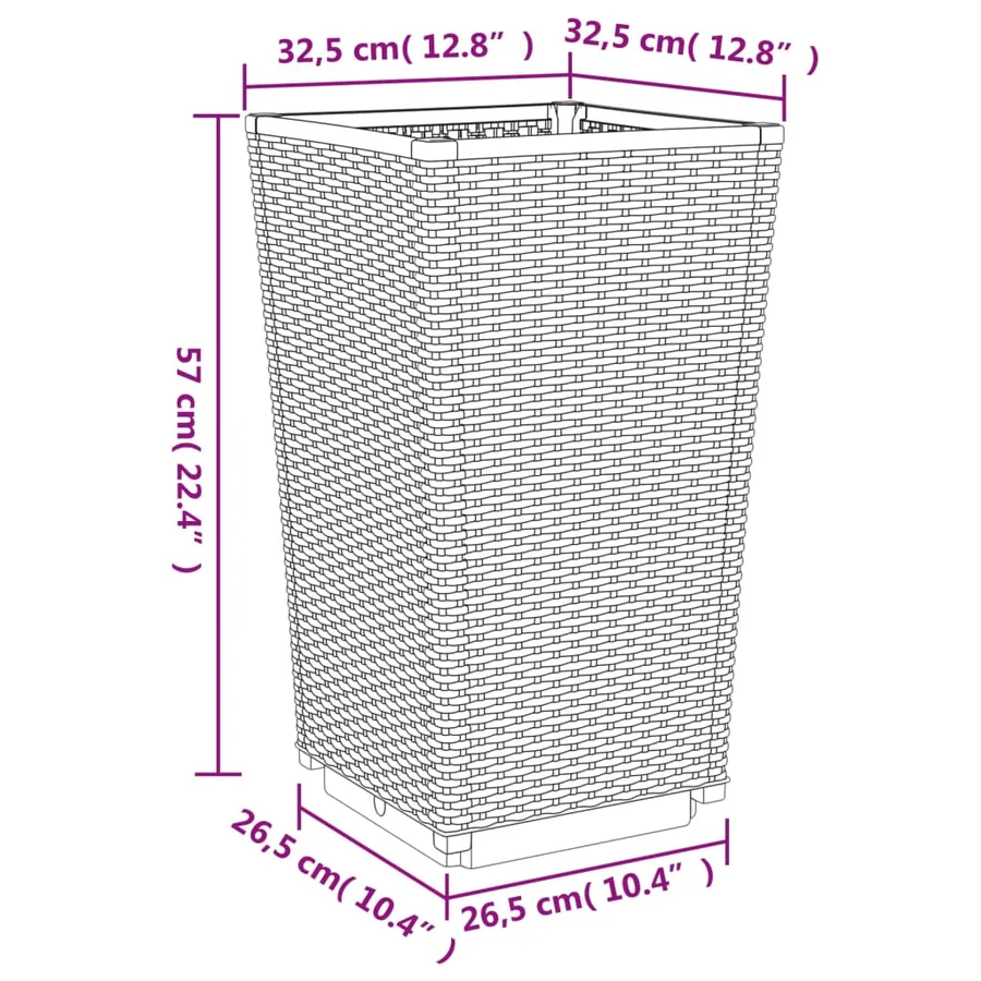 Jardinières 2 pcs blanc 32,5x32,5x57 cm polypropylène - 9