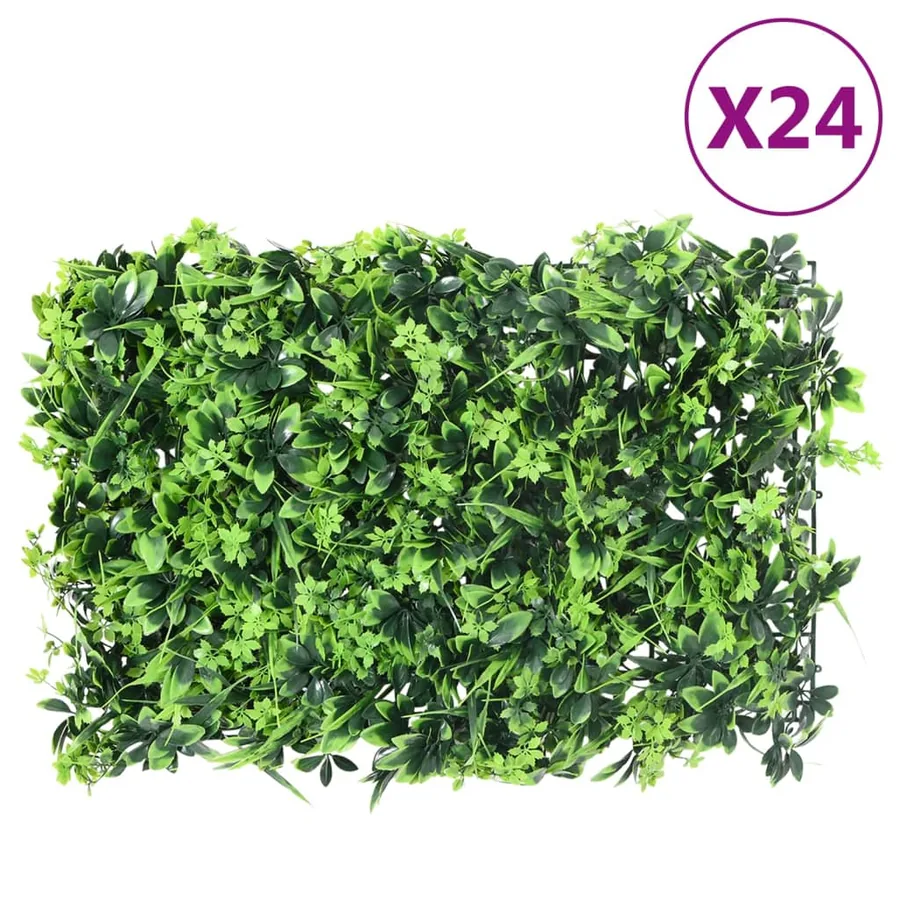 Clôture à feuilles artificielles 24 pcs vert 40x60 cm