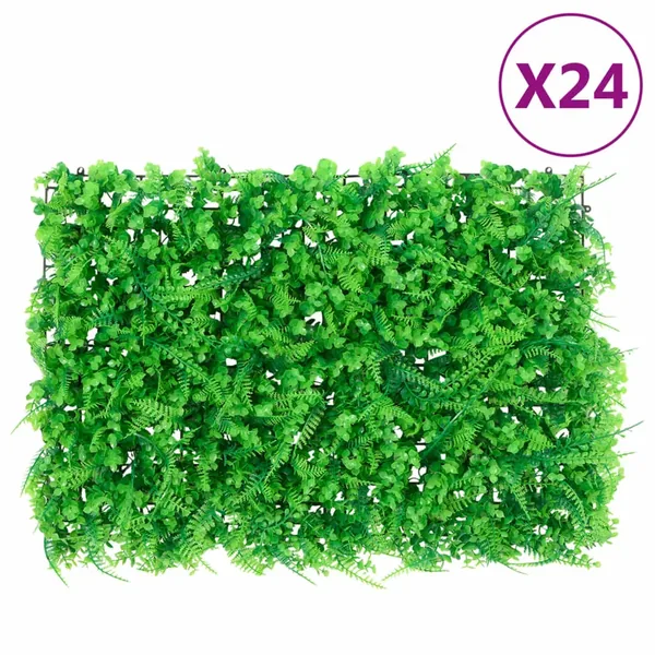 Clôture feuilles de fougère artificielles 24 pcs vert 40x60 cm
