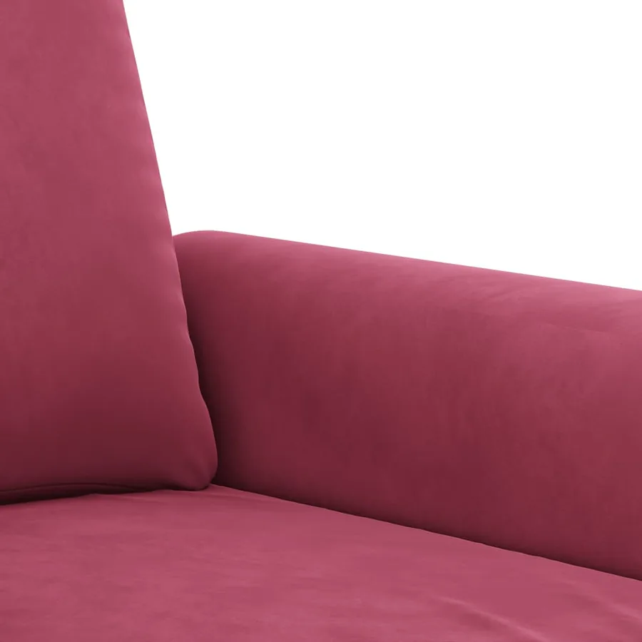Ensemble de canapés 3 pcs avec coussins Rouge bordeaux Velours - 6