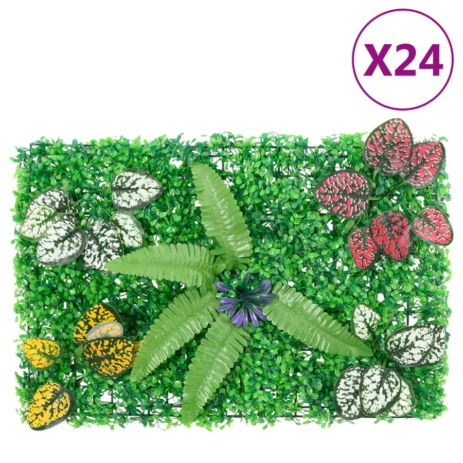 Clôture à plantes artificielles 24 pcs vert 40x60 cm