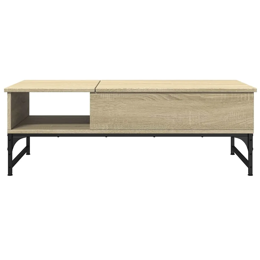Table basse chêne sonoma 100x50x35cm bois d'ingénierie et métal - 5