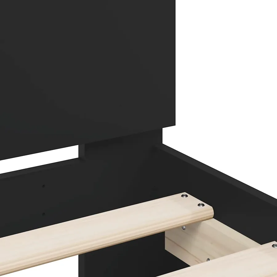 Cadre de lit avec LED sans matelas noir 120x190 cm - 10
