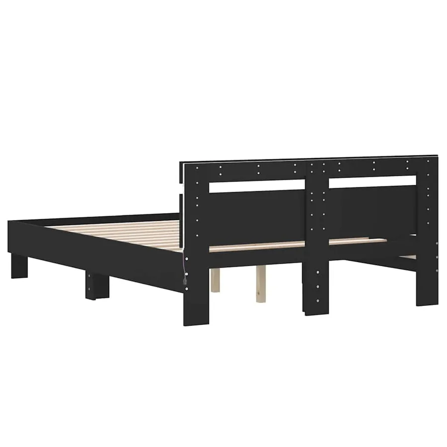 Cadre de lit avec LED sans matelas noir 120x190 cm - 9