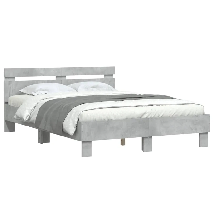 Cadre de lit avec LED sans matelas gris béton 120x190 cm - 3