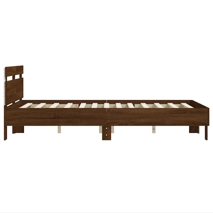 Cadre de lit avec LED sans matelas chêne marron 120x190 cm - 8