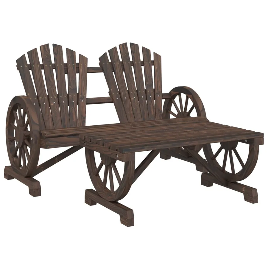 Salon de jardin 2 pcs bois de sapin massif - 2