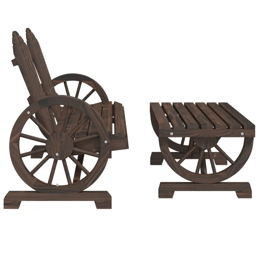 Salon de jardin 2 pcs bois de sapin massif - 4