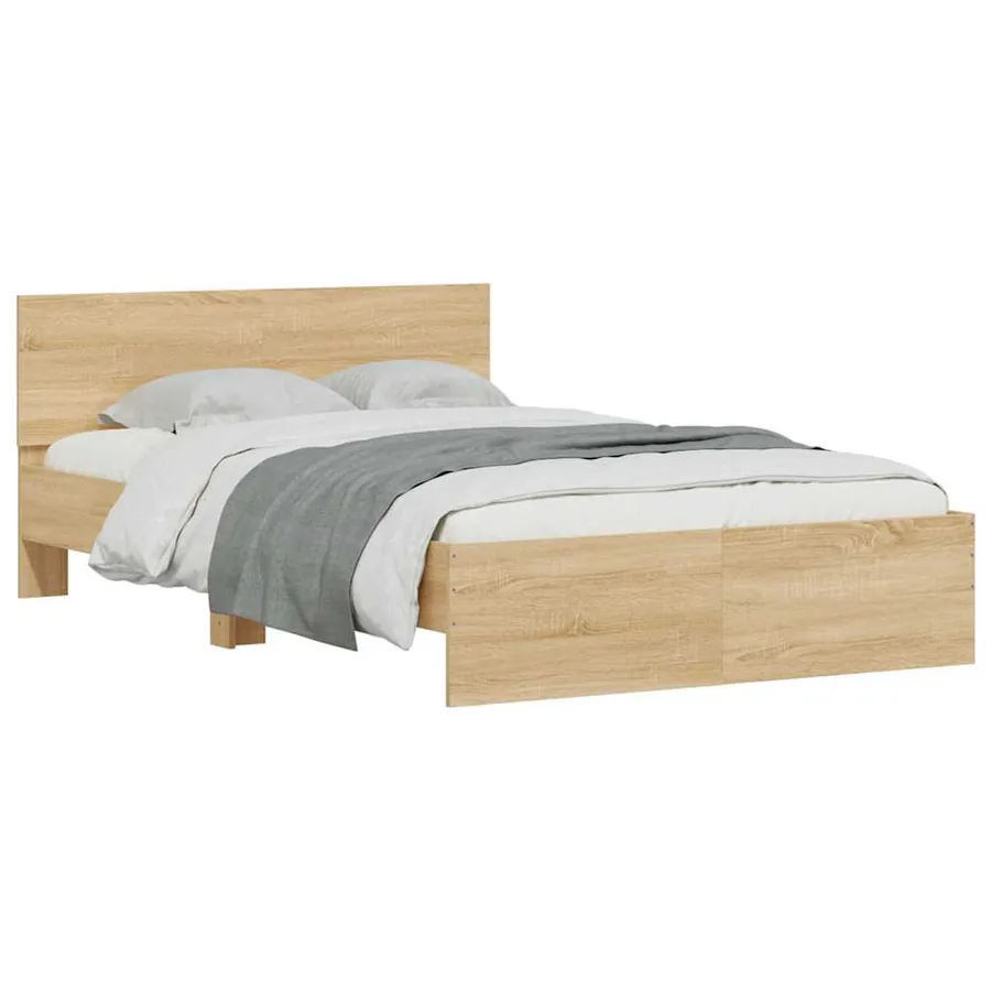 Cadre de lit avec tête de lit et LED chêne sonoma 140x190 cm - 5