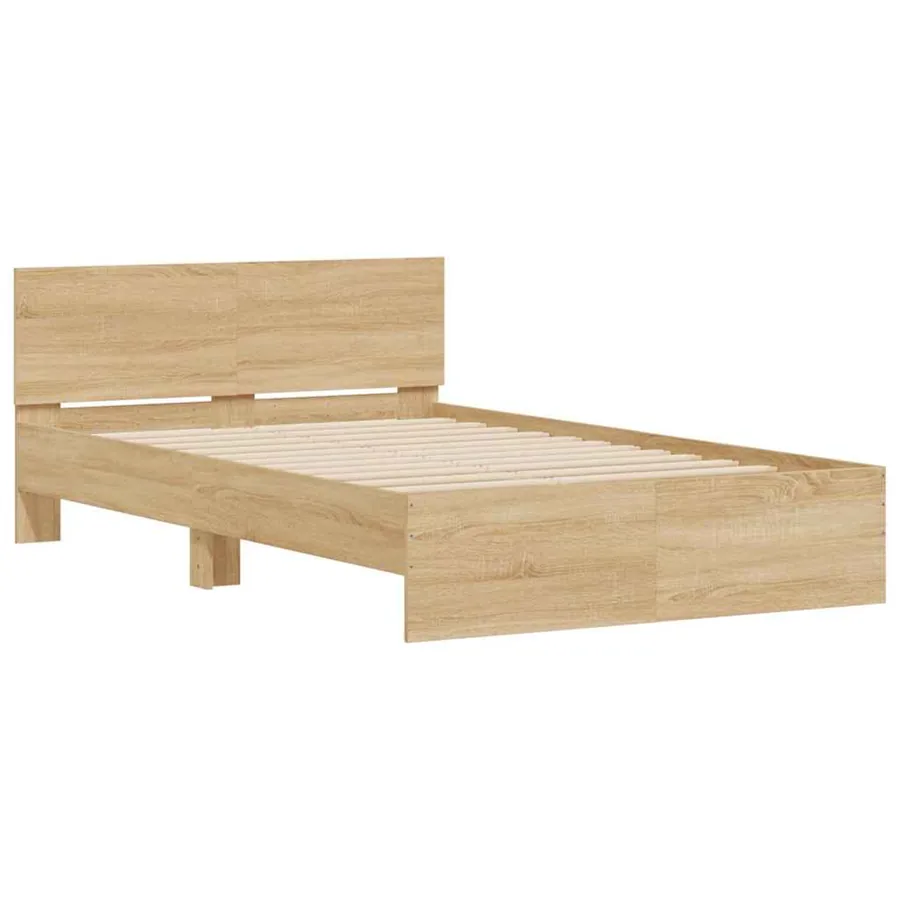 Cadre de lit avec tête de lit et LED chêne sonoma 140x190 cm - 6