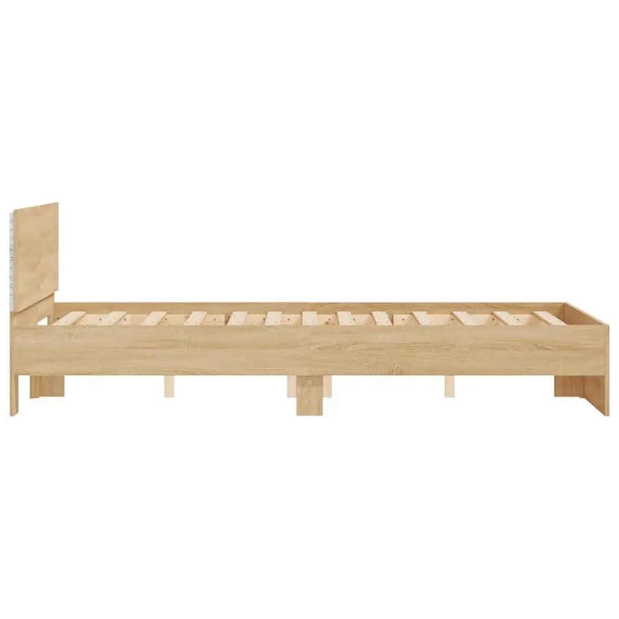 Cadre de lit avec tête de lit et LED chêne sonoma 140x190 cm - 8