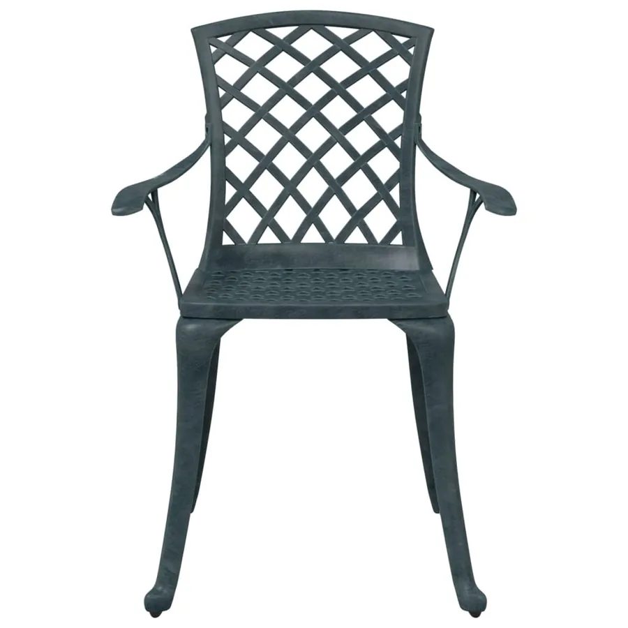 Chaises de jardin lot de 2 vert aluminium coulé - 5
