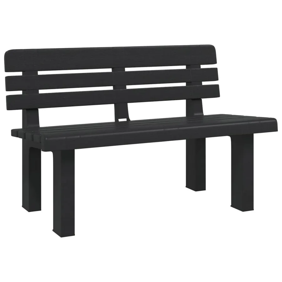 Banc de jardin anthracite 110x52x71 cm polypropylène - 2