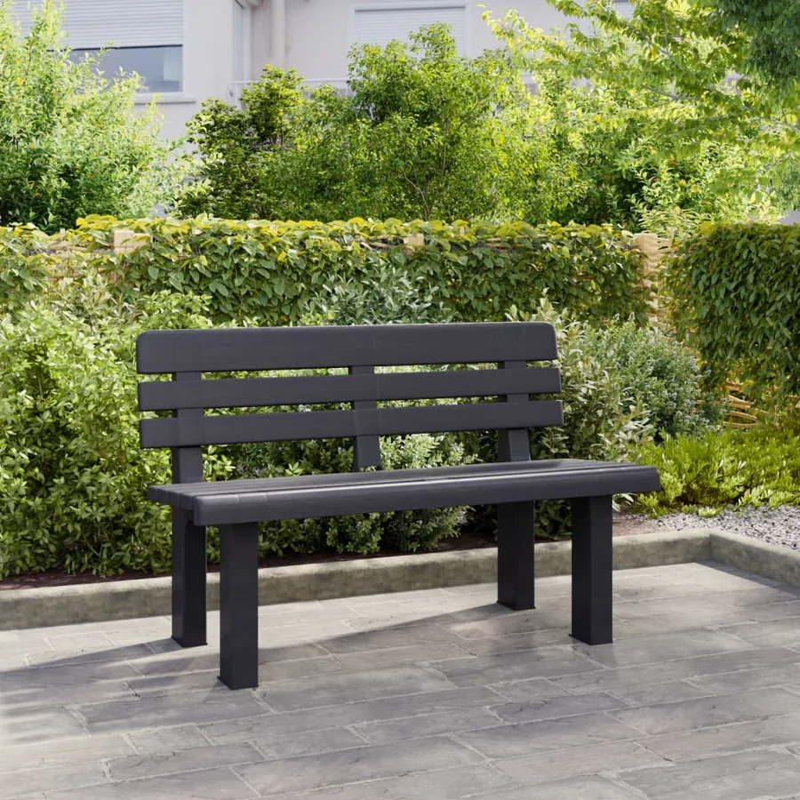Banc de jardin anthracite 110x52x71 cm polypropylène - 3