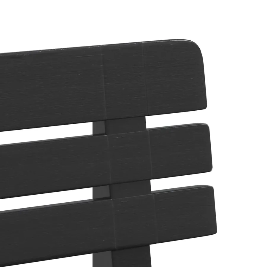 Banc de jardin anthracite 110x52x71 cm polypropylène - 7