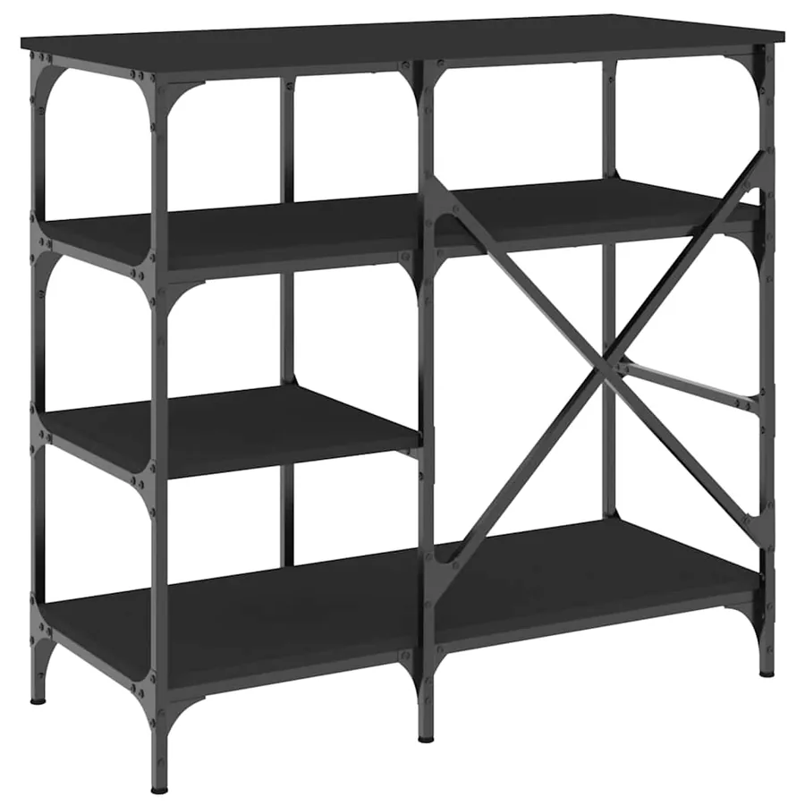 Support de boulanger noir 90x40x84 cm bois ingénierie et métal - 6