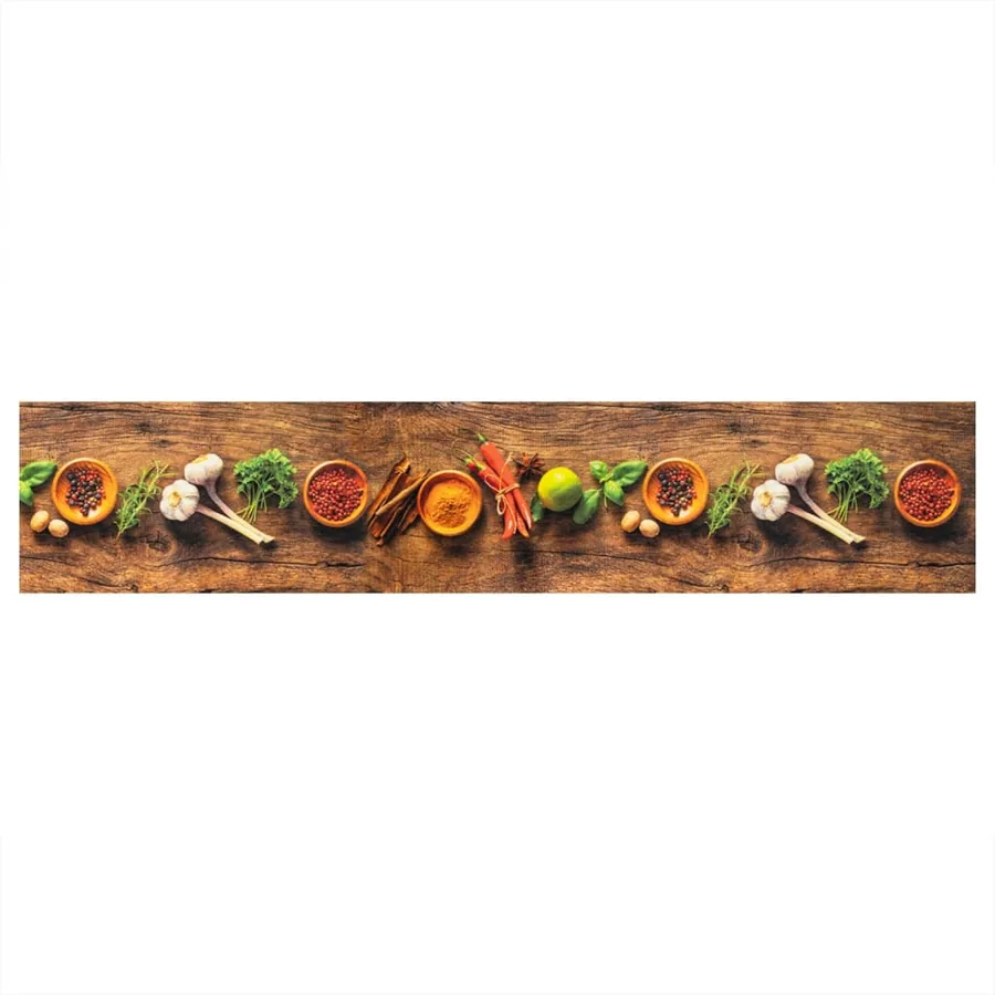 Tapis de cuisine lavable impression d'épices 60x300 cm velours - 2