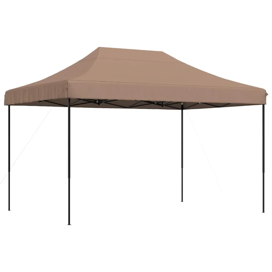 Tente de réception pliable escamotable marron 410x279x315 cm - 2