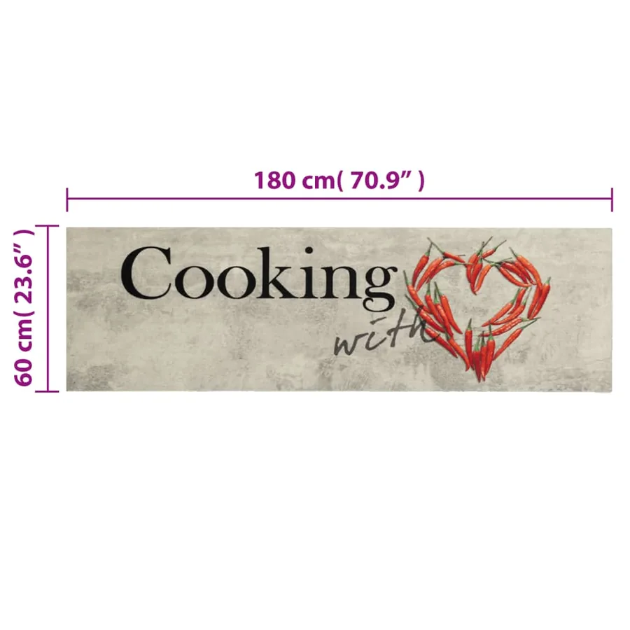 Tapis de cuisine lavable imprimé de piment Cooking 60x180 cm - 5