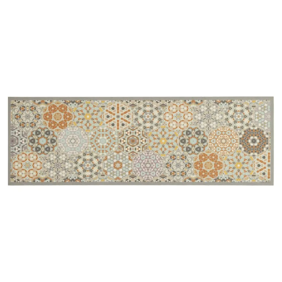 Tapis de cuisine lavable impression pastel hexagonale 60x180 cm - 2