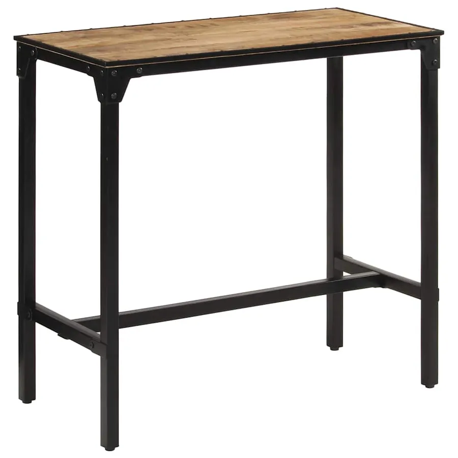 Table de bar 110x55x107 cm bois de manguier massif brut - 2