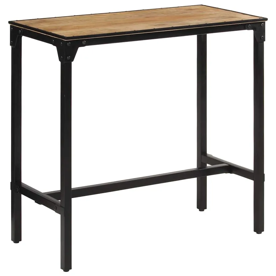 Table de bar 110x55x107 cm bois de manguier massif brut - 3