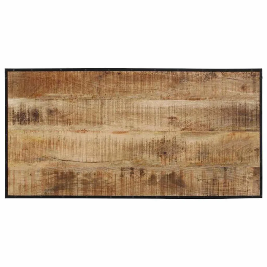 Table de bar 110x55x107 cm bois de manguier massif brut - 6