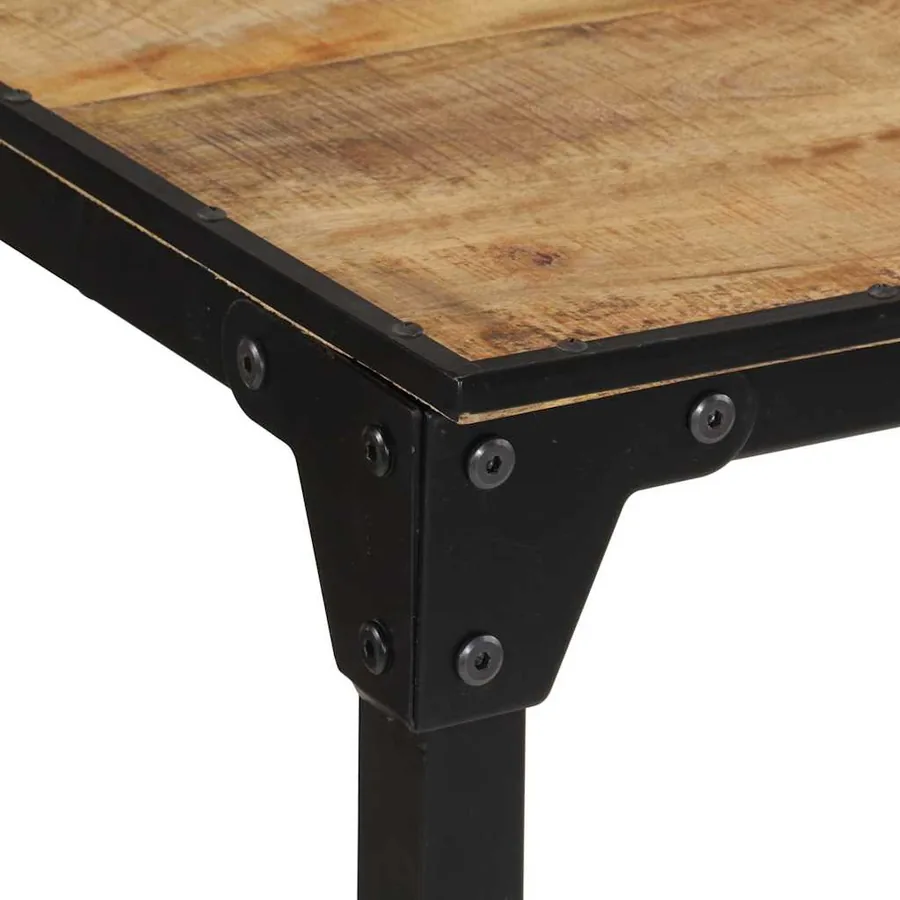 Table de bar 110x55x107 cm bois de manguier massif brut - 7
