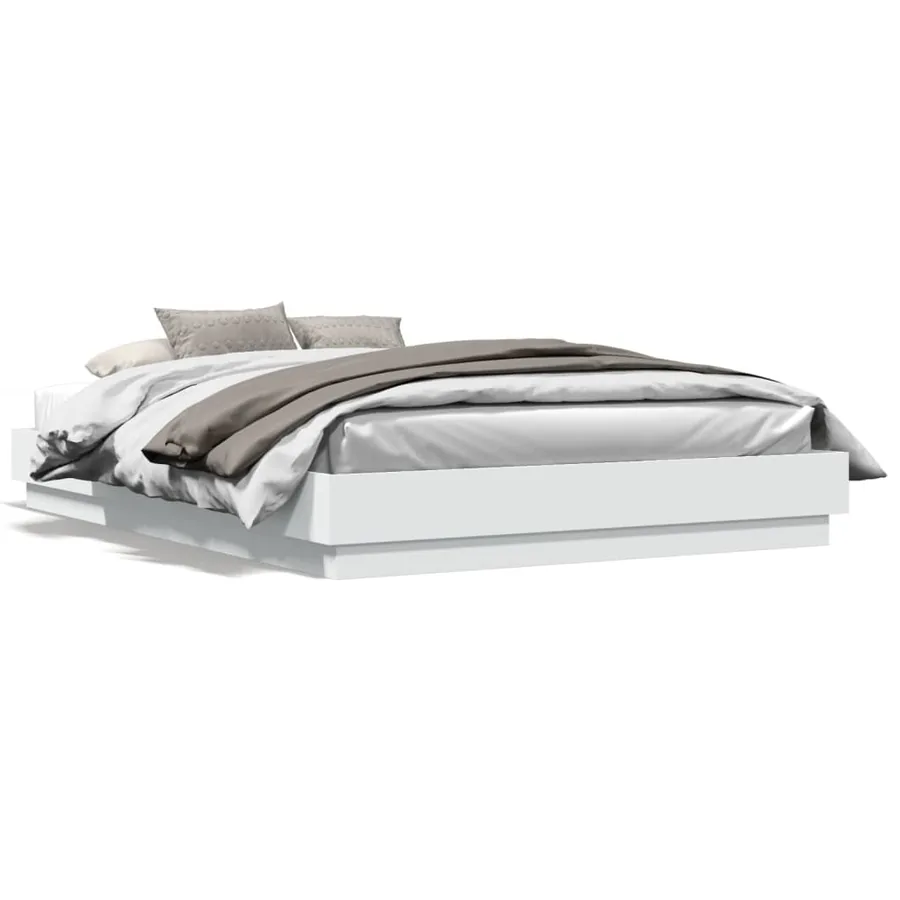 Cadre de lit sans matelas blanc 160x200 cm - 2
