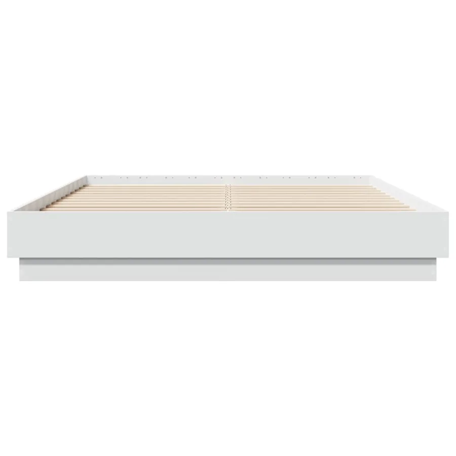 Cadre de lit sans matelas blanc 160x200 cm - 4