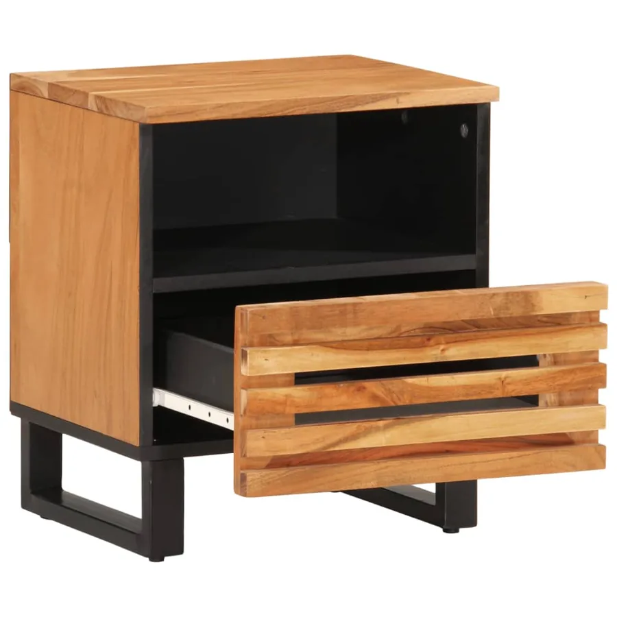 Table de chevet 40x34x46 cm bois d'acacia massif - 2
