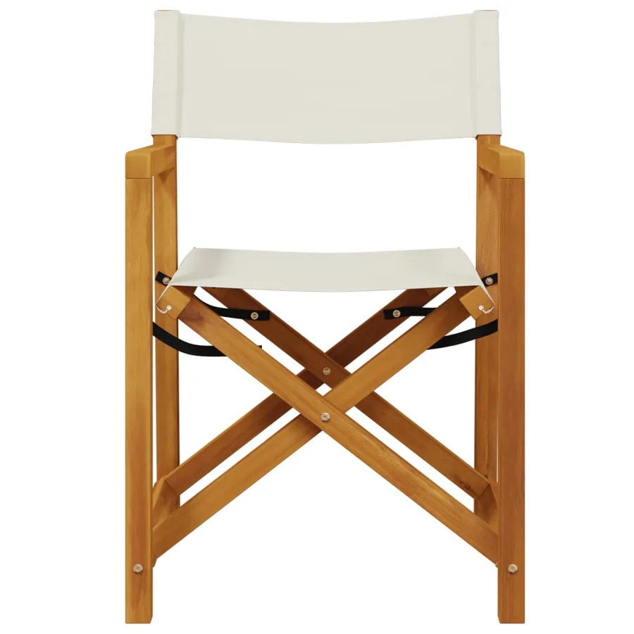 Chaises de jardin pliables lot de 6 blanc crème tissu - 4