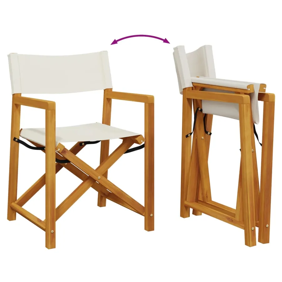 Chaises de jardin pliables lot de 6 blanc crème tissu - 7