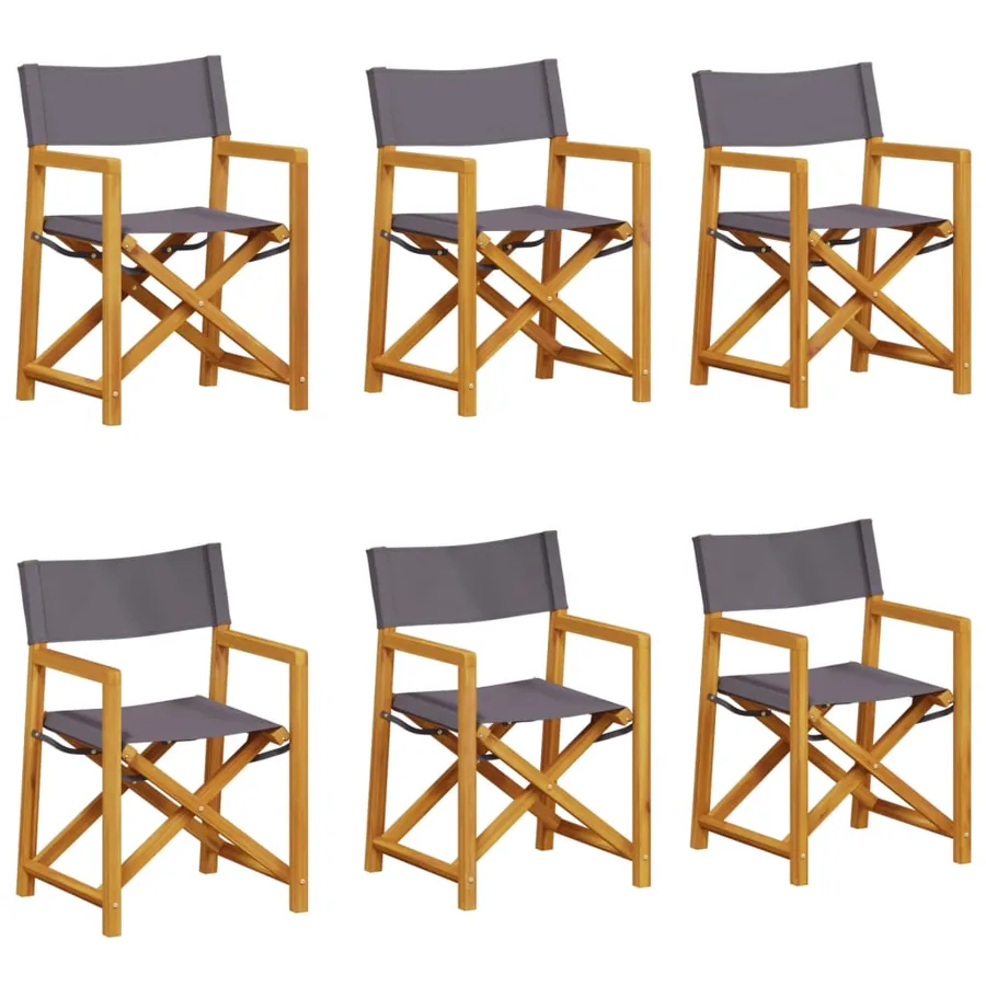 Chaises pliables de jardin lot de 6 gris foncé tissu - 2