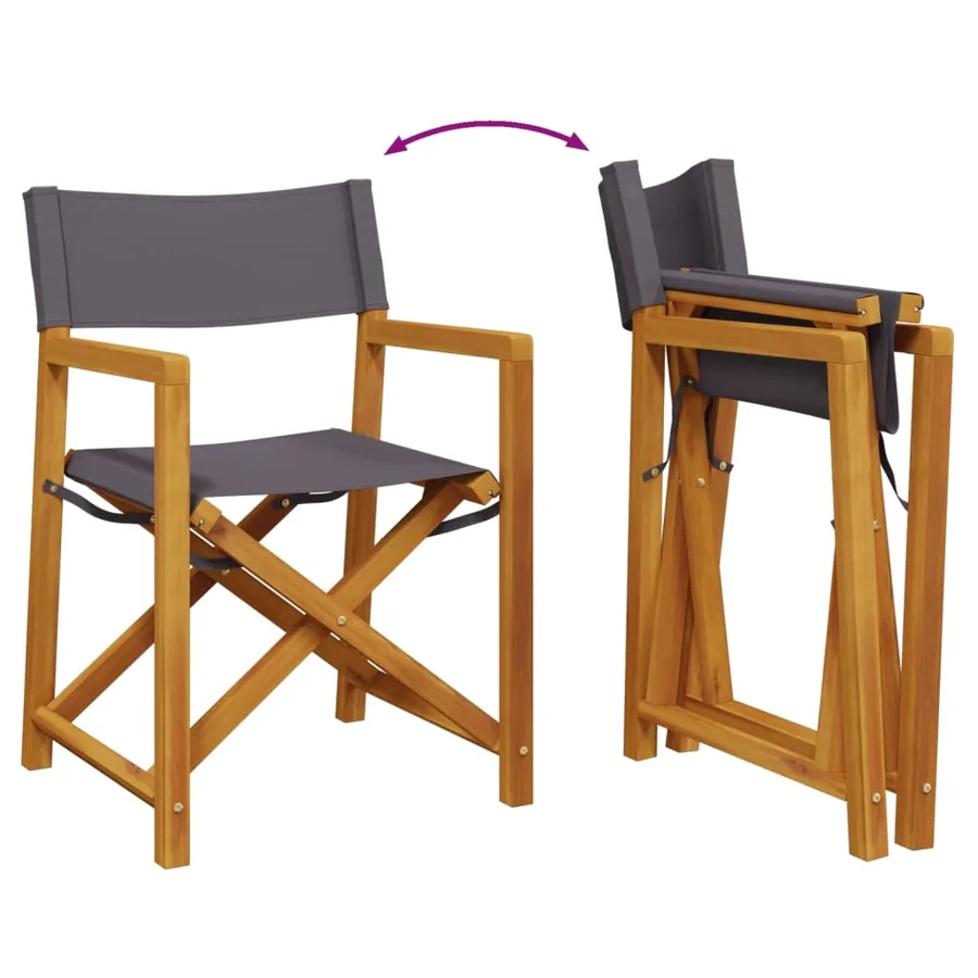 Chaises pliables de jardin lot de 6 gris foncé tissu - 7