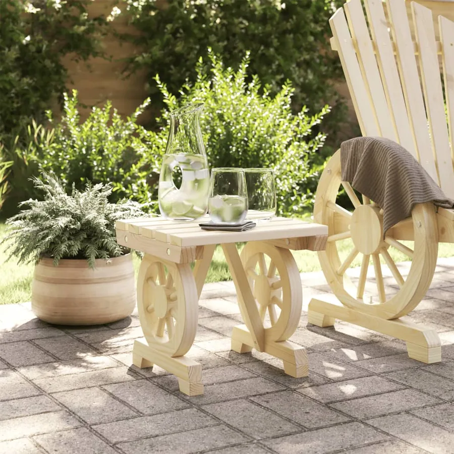 Repose-pied de jardin 40x36,5x38,5 cm bois massif sapin - 3