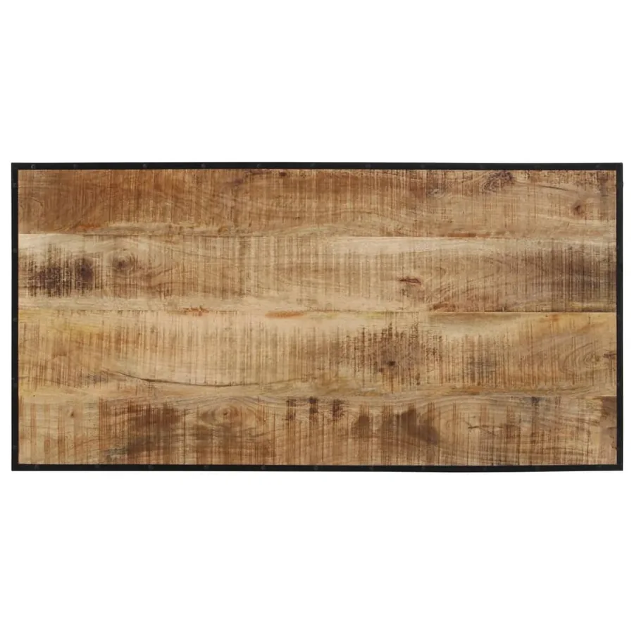 Ensemble de bar 5 pcs bois de manguier brut massif et métal - 10