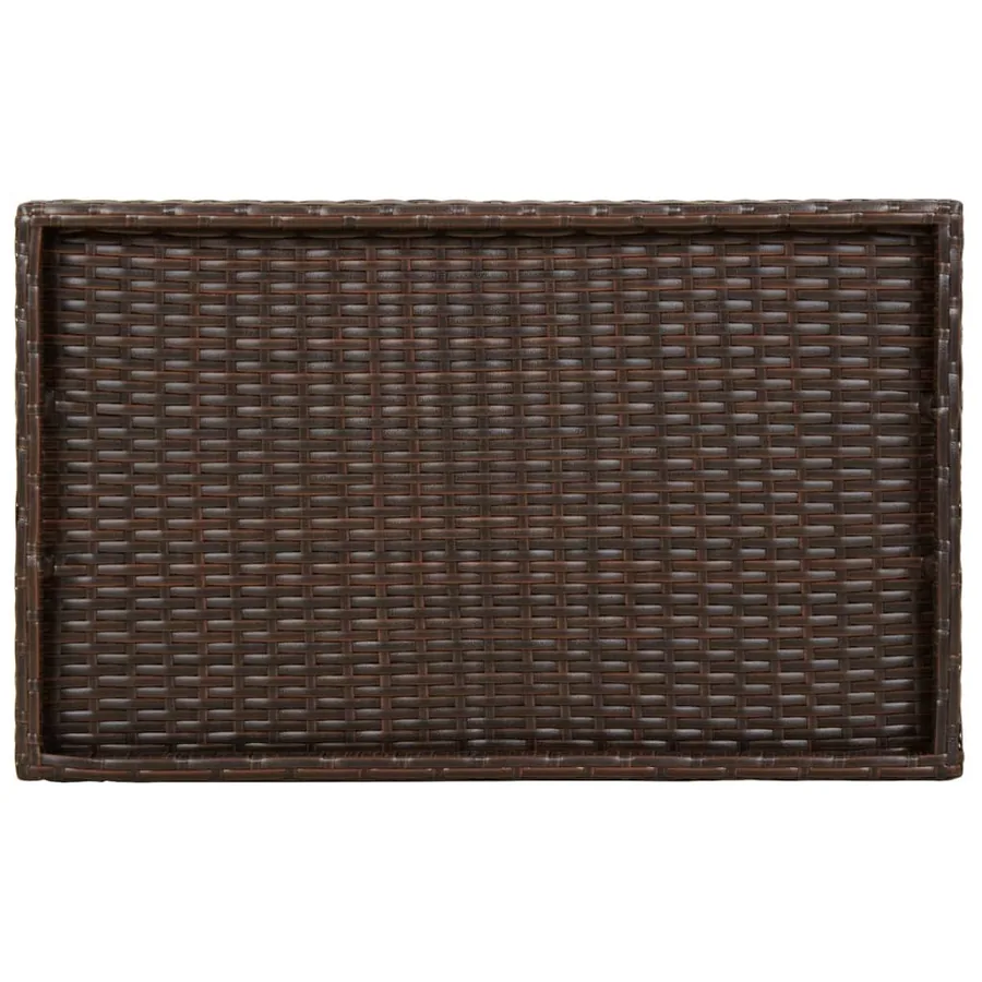 Table à plateau pliable marron 65x40x75 cm résine tressée - 8