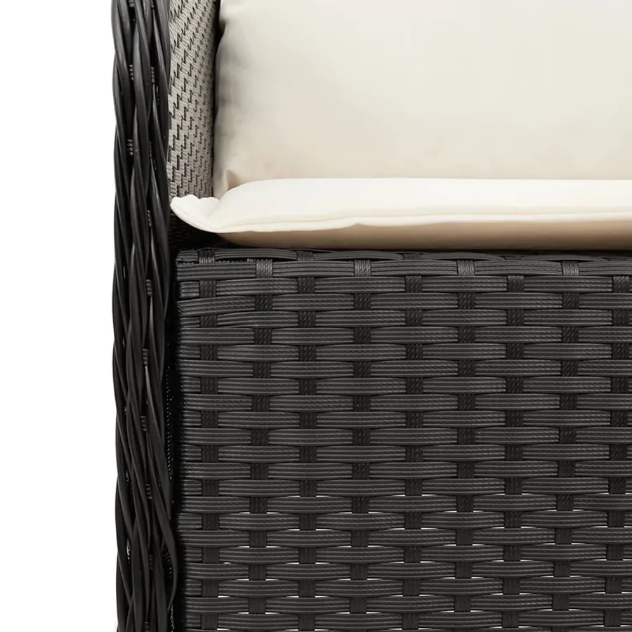 Ensemble à manger de jardin 9pcs coussins noir résine tressée - 5