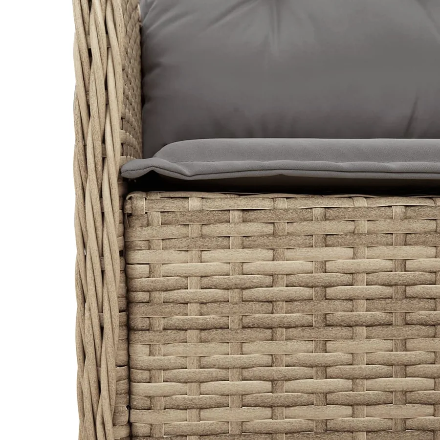 Chaises de jardin avec coussins lot de 2 mélange beige rotin - 8