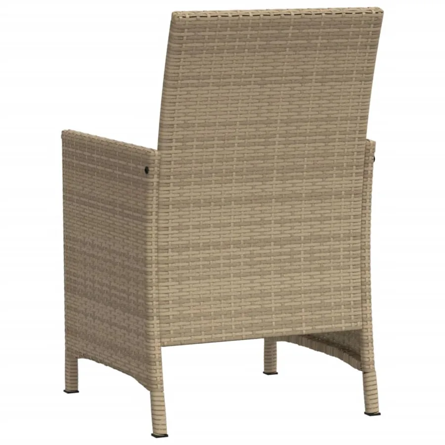 Ensemble de bistro 3 pcs coussins mélange beige résine tressée - 8
