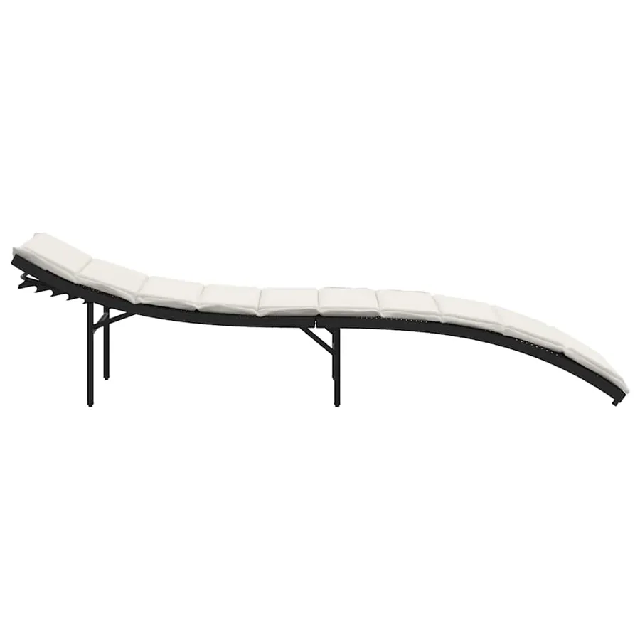 Chaises longues lot de 2 avec coussins noir résine tressée - 5